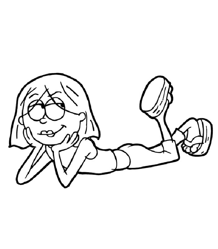 coloriage lizzie mc guire a plat ventre